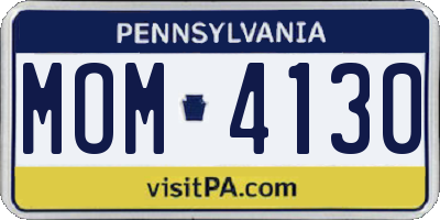 PA license plate MOM4130