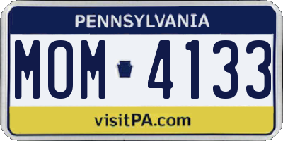 PA license plate MOM4133