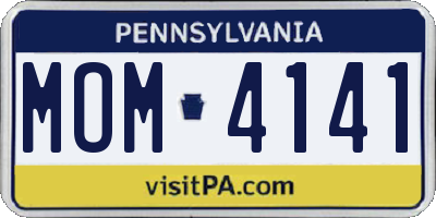PA license plate MOM4141