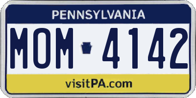 PA license plate MOM4142