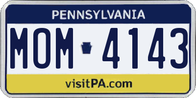 PA license plate MOM4143