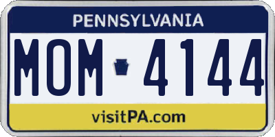 PA license plate MOM4144