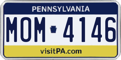 PA license plate MOM4146