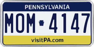PA license plate MOM4147