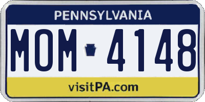 PA license plate MOM4148