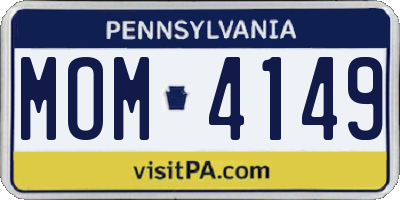 PA license plate MOM4149