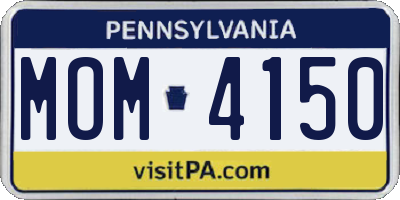 PA license plate MOM4150