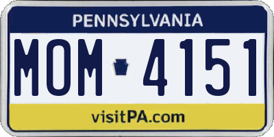 PA license plate MOM4151