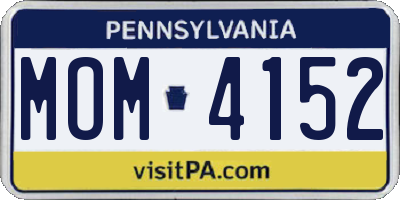 PA license plate MOM4152