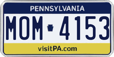 PA license plate MOM4153
