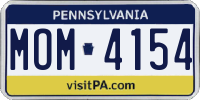 PA license plate MOM4154