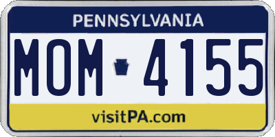 PA license plate MOM4155