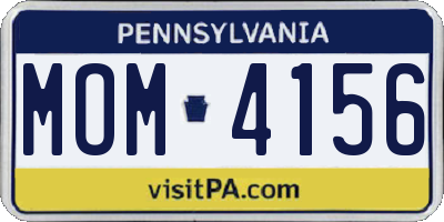 PA license plate MOM4156