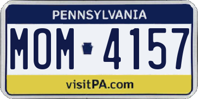PA license plate MOM4157
