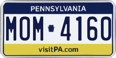 PA license plate MOM4160