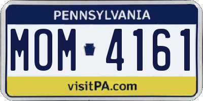 PA license plate MOM4161