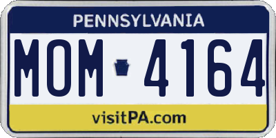 PA license plate MOM4164