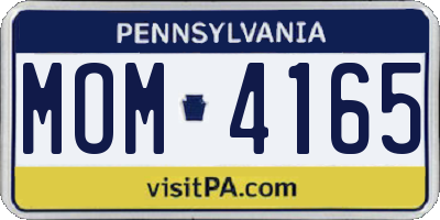 PA license plate MOM4165