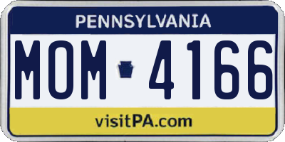 PA license plate MOM4166