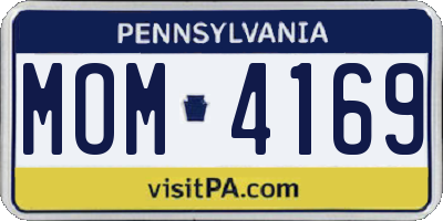 PA license plate MOM4169