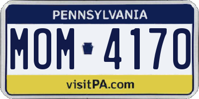 PA license plate MOM4170