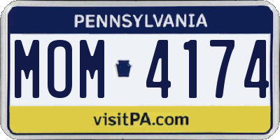 PA license plate MOM4174