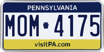 PA license plate MOM4175