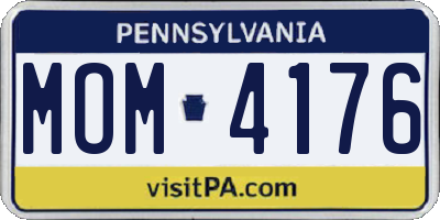 PA license plate MOM4176