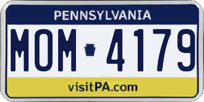 PA license plate MOM4179