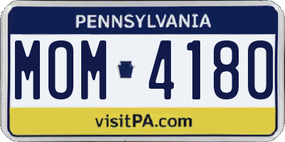 PA license plate MOM4180