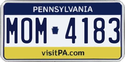 PA license plate MOM4183