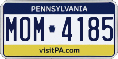 PA license plate MOM4185