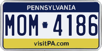 PA license plate MOM4186