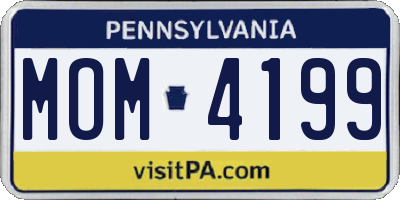 PA license plate MOM4199