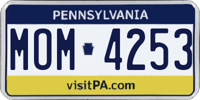 PA license plate MOM4253