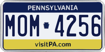 PA license plate MOM4256