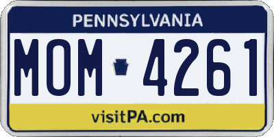PA license plate MOM4261