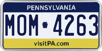 PA license plate MOM4263