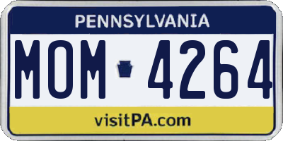 PA license plate MOM4264