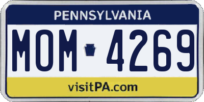 PA license plate MOM4269
