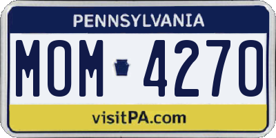PA license plate MOM4270