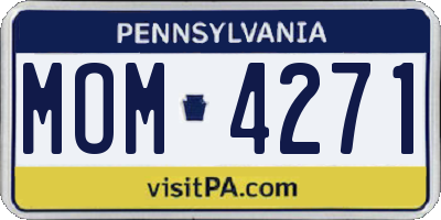 PA license plate MOM4271