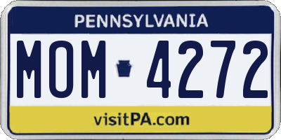 PA license plate MOM4272