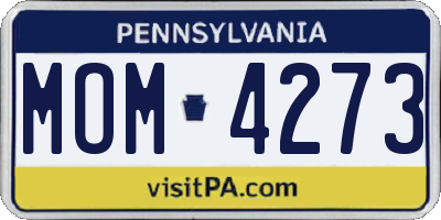 PA license plate MOM4273