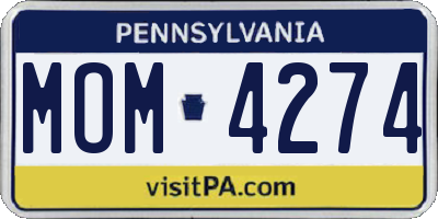 PA license plate MOM4274