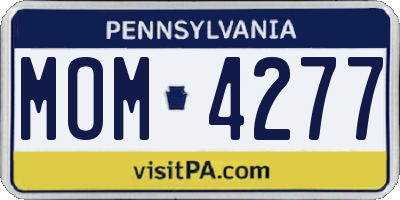 PA license plate MOM4277