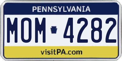 PA license plate MOM4282
