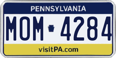 PA license plate MOM4284