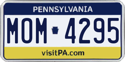 PA license plate MOM4295