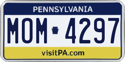 PA license plate MOM4297